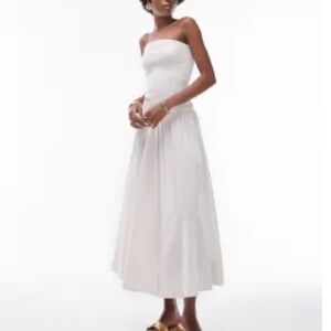Topshop Strapless White Dress